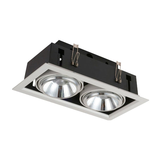 Downlight LED Empotrable 40W 3000K con 2 Focos Orientables-Iluminación Eficiente y Moderna