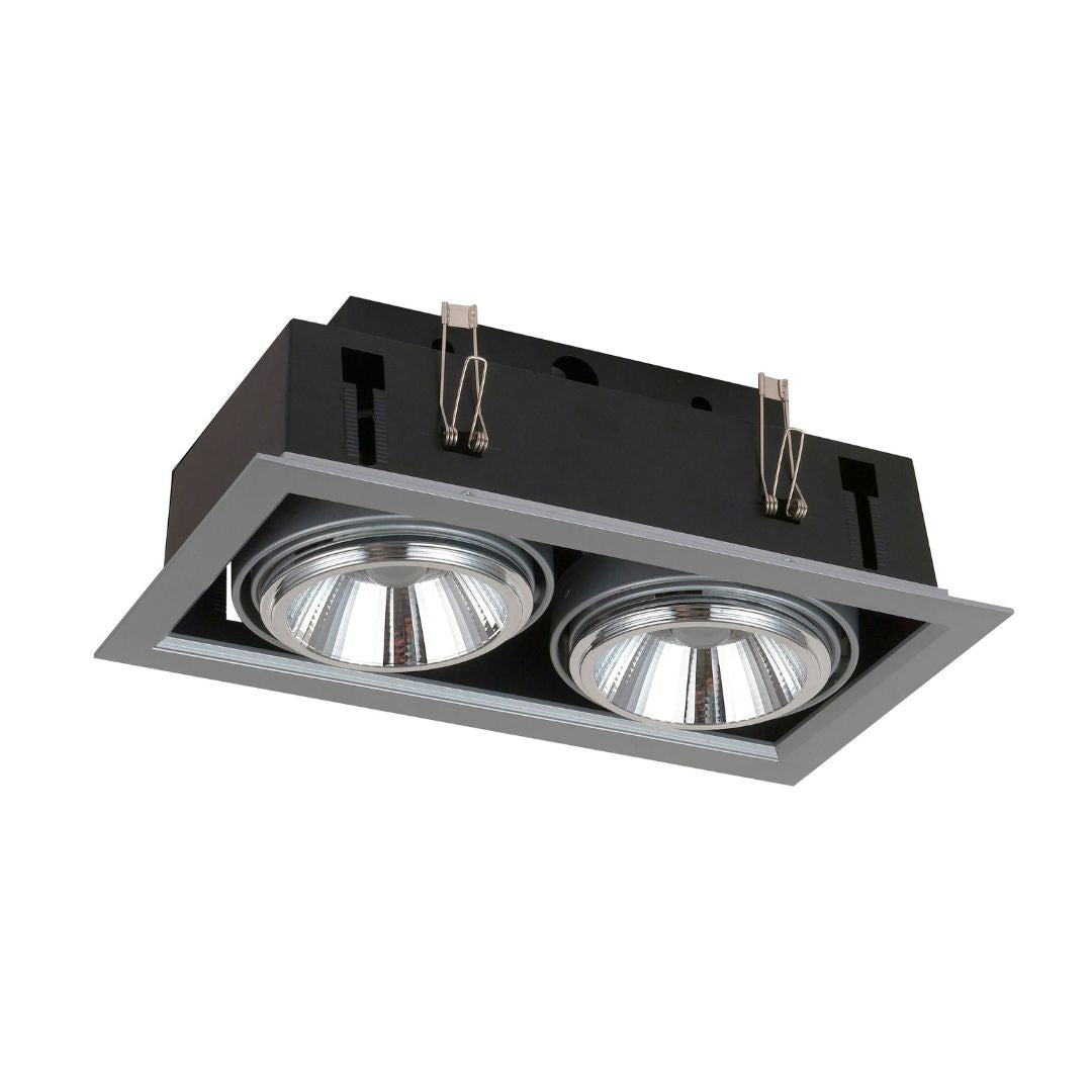 Downlight LED Empotrable 40W 3000K con 2 Focos Orientables-Iluminación Eficiente y Moderna