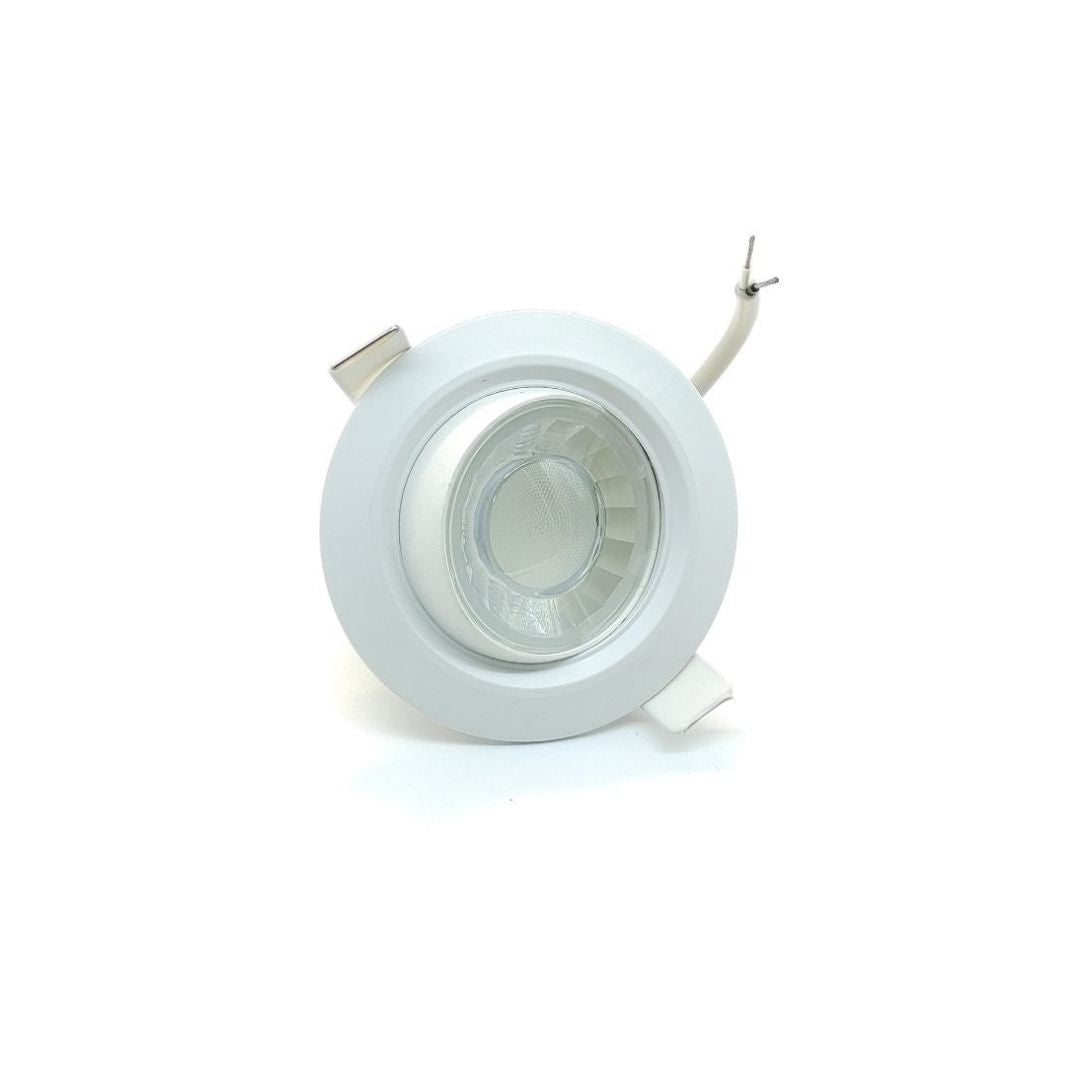 Downlight LED redondo embutido ajustável 8w corte 75 mm