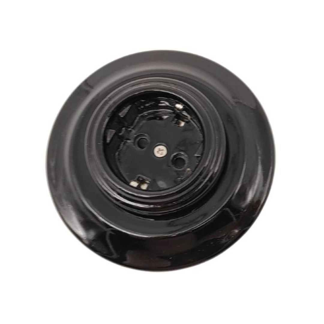 Prise encastrée vintage en porcelaine noire – 16 A 250 V