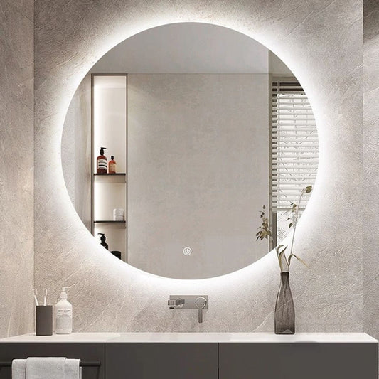 Miroir de salle de bain avec lumière LED ronde 3000k 37,5w 76x76cm