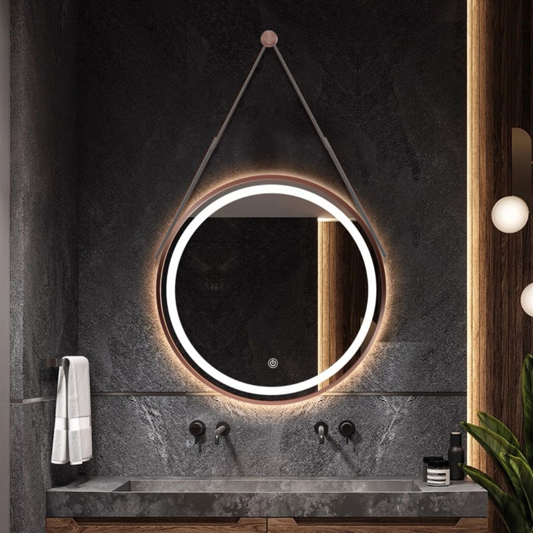 Miroir de salle de bain avec lumière LED ronde 3000k 37,5w 76x76cm