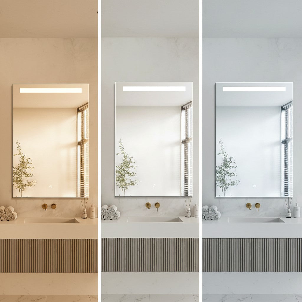 Espejo LED Rectangular 60x80 cm para Baño y Tocador con Antivaho, CTT y Táctil