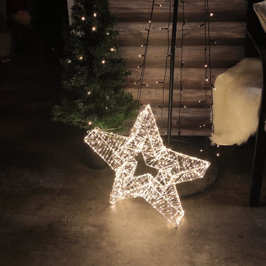 A estrela luminosa 50cm do Natal 1440 Leds aquece a luz 3000k