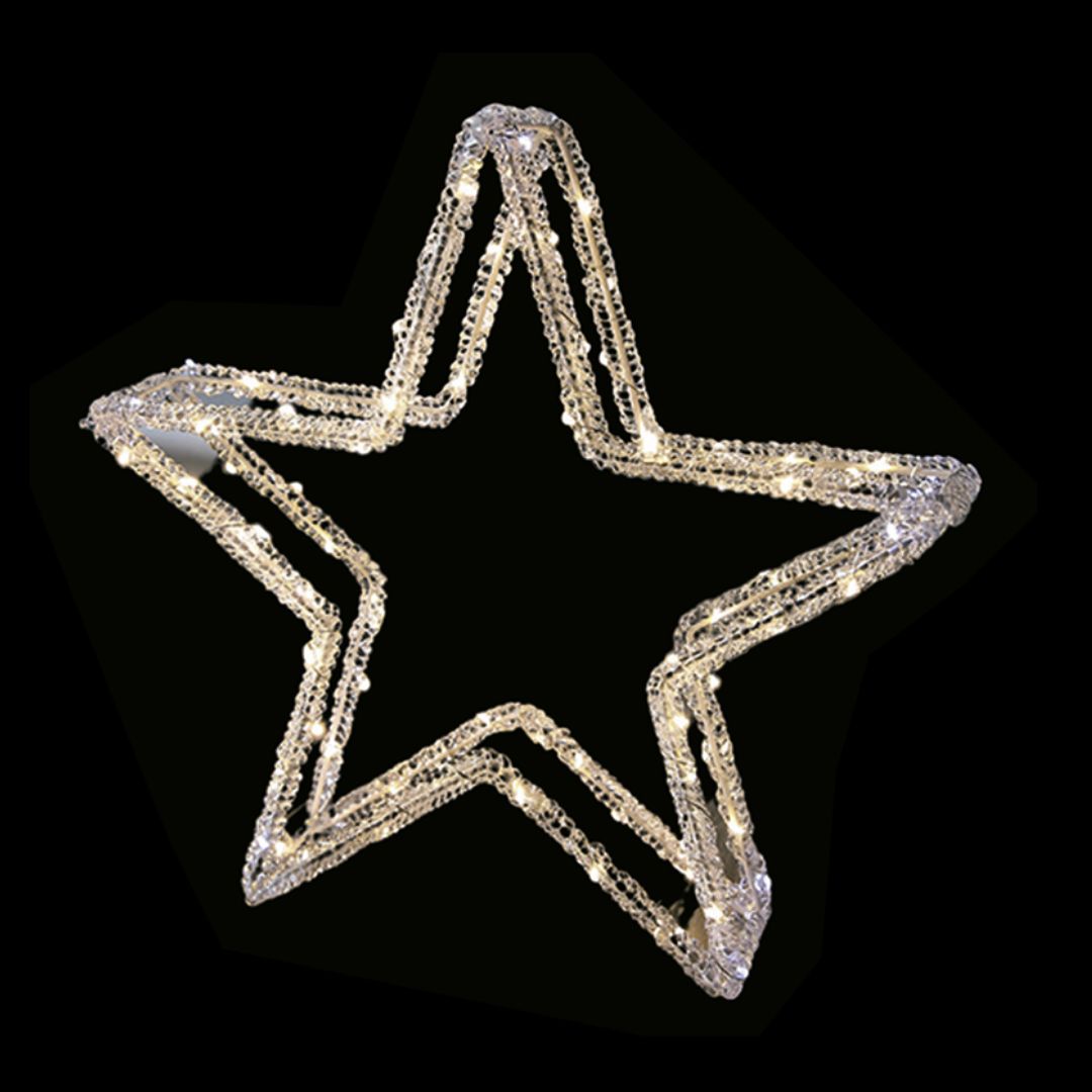 Estrela luminosa de Natal 80 Leds Luz Quente 3000k e 10 Leds Flash Efeito Luz Azul