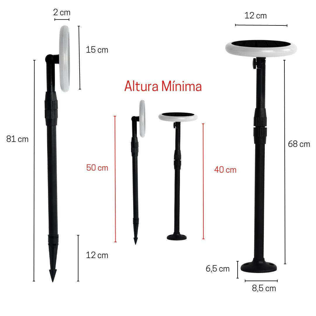 Baliza Solar Led Exterior 3w 4000k IP65, Pica para Jardín y Terraza