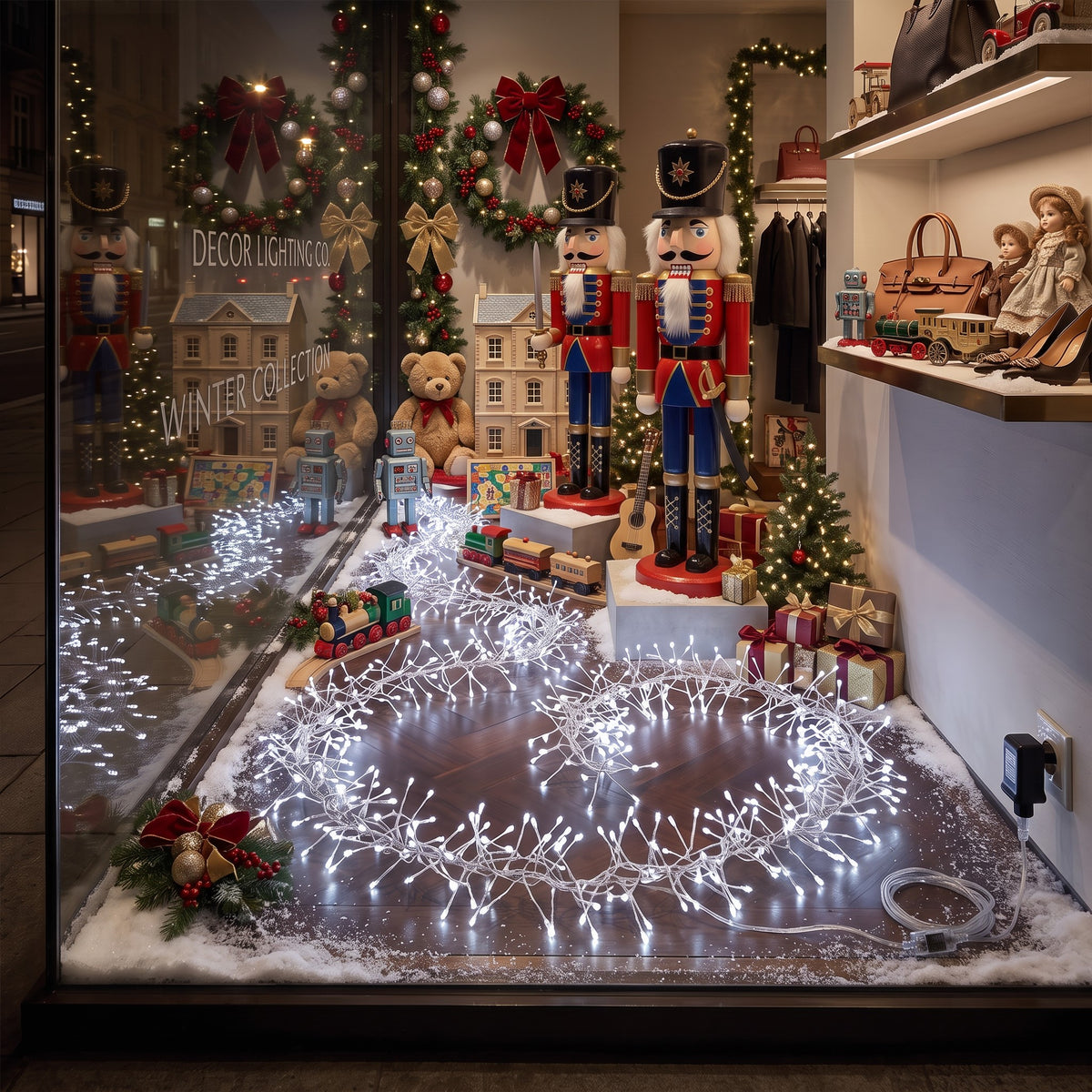 Guirlande 600 lumières LED lumière blanche froide intérieure et extérieure