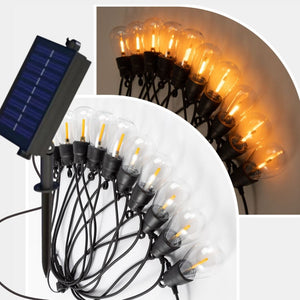 Guirnalda Solar Led 5m con 10 Bombillas Luces Cálidas 1800K