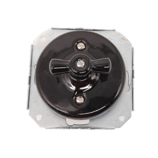 Interruptor Conmutador de Empotrar Vintage en Porcelana Negra