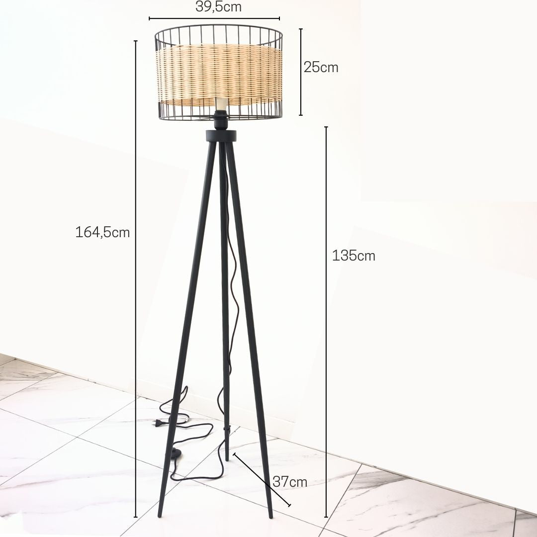 Lampadaire en rotin Balder