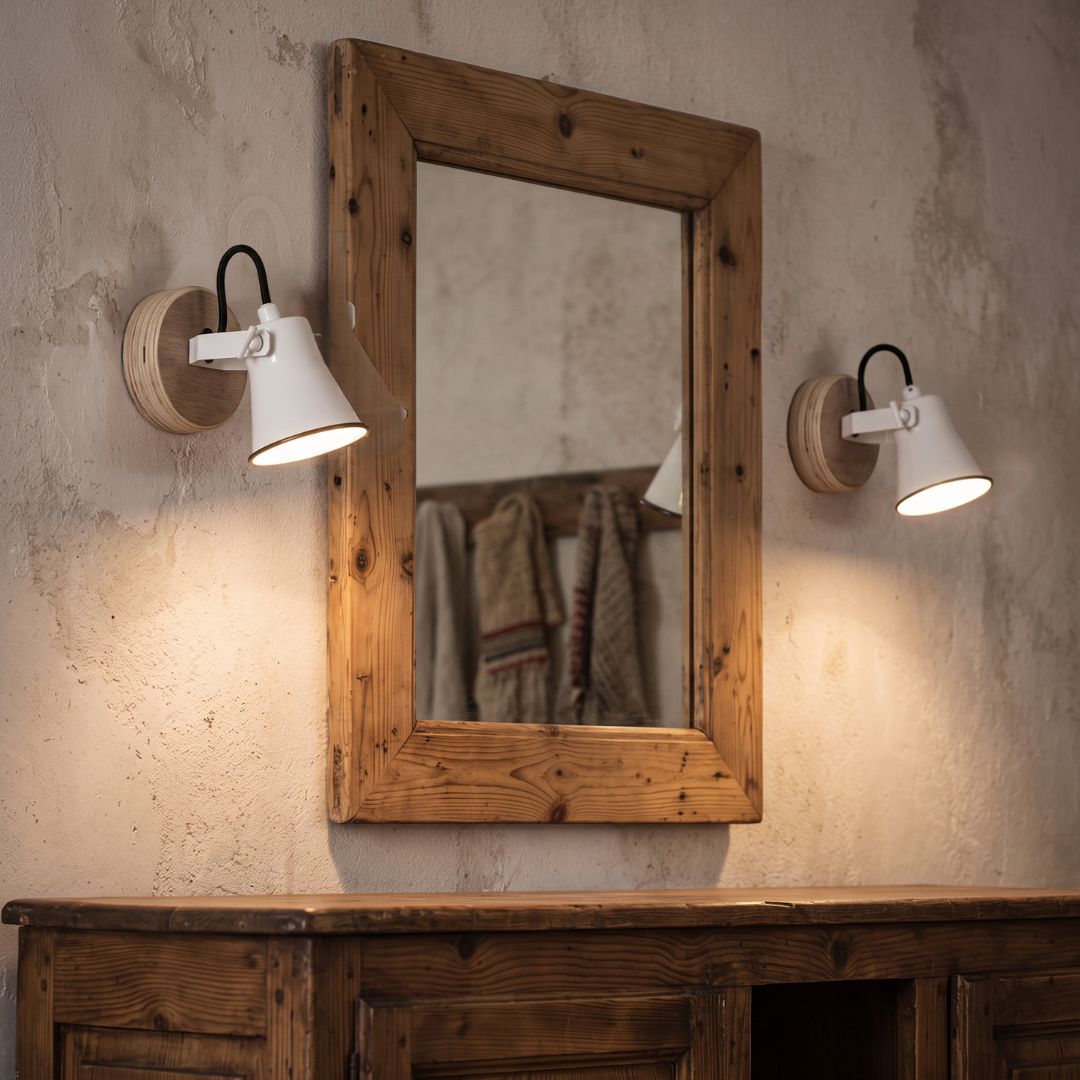 Foco GU10 para Pared y Techo en Madera y Cerámica Esmaltada