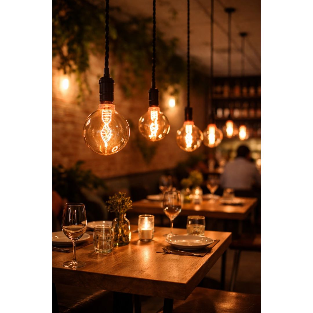 Ampoule LED décorative à filament E27 4 W 1800 K G125 en verre doré