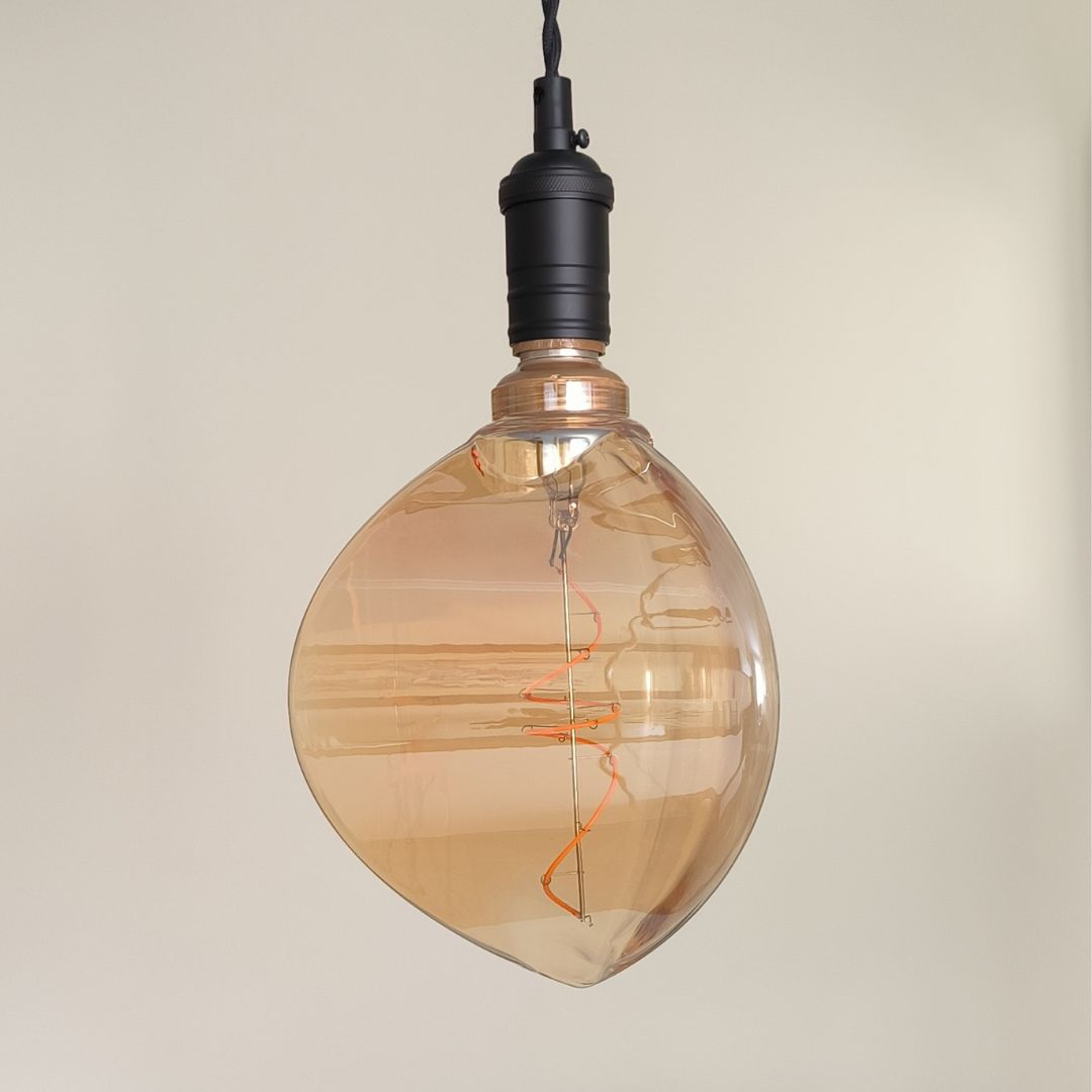 Ampoule Led Décorative à Filament E27 4W 1800K Forme Feuille en Verre Doré