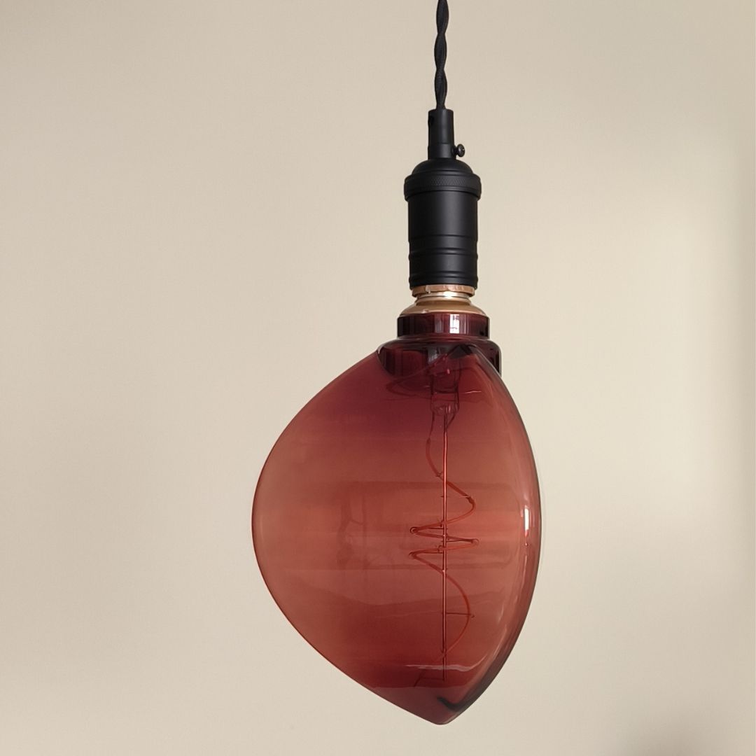 Ampoule Led Décorative à Filament E27 4W 1800K Forme Feuille en Verre Marron