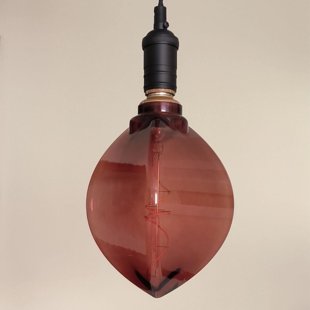 Ampoule Led Décorative à Filament E27 4W 1800K Forme Feuille en Verre Marron