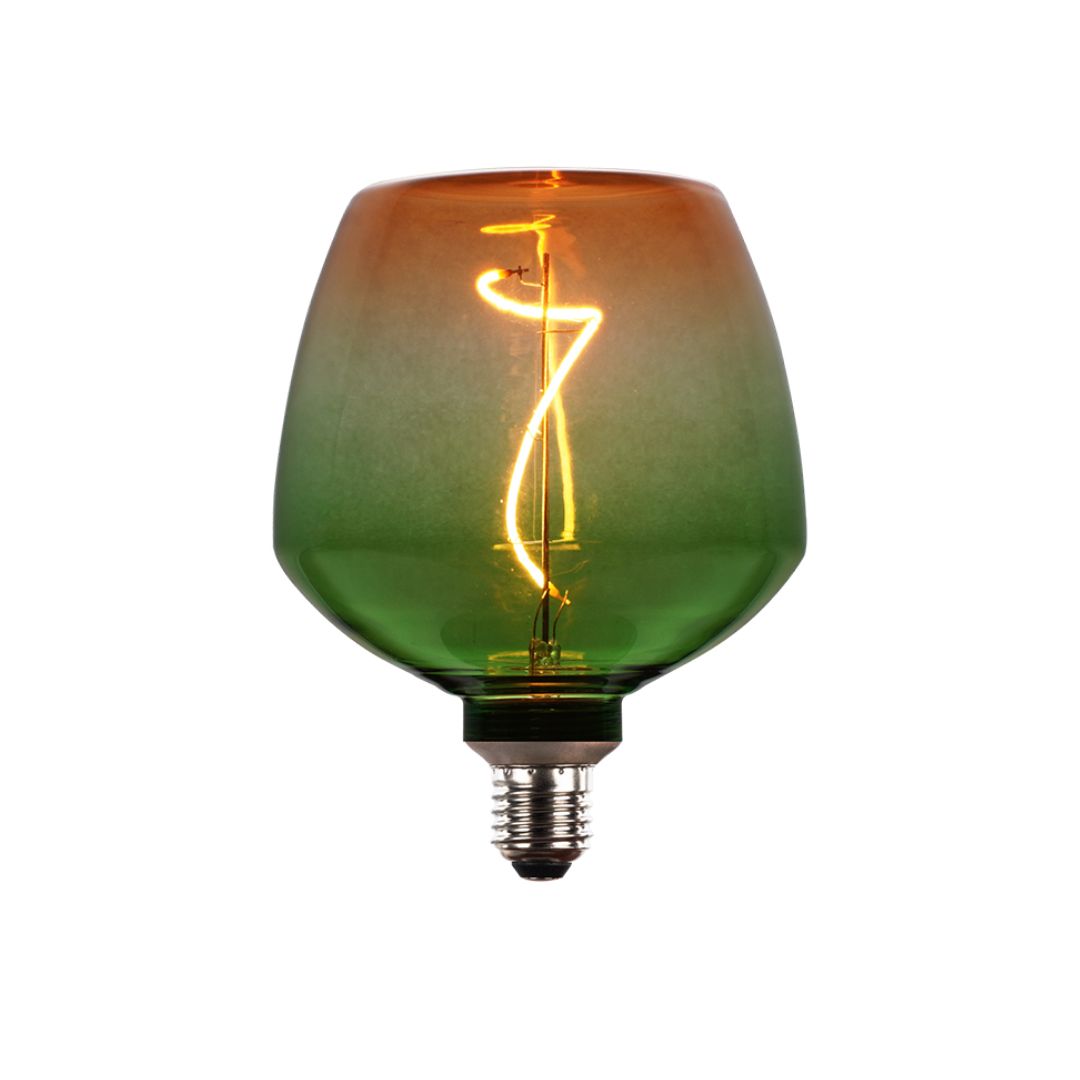 Bombilla LED Decorativa E27 4W 1800K Filamento Degradado Verde y Naranja 2