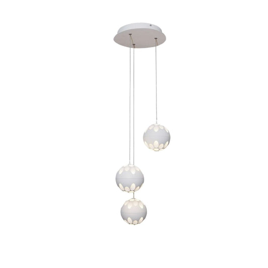 Lampe à Suspension LED 3 Boules Blanches 3x7w 2700k