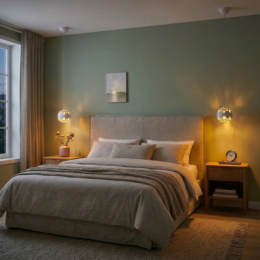 Candeeiro suspenso LED bola de metal branco 18W 2700K