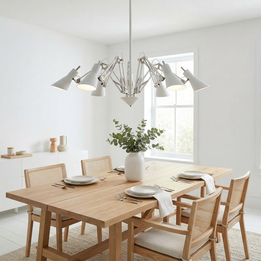 Lámpara de Techo Araña con 5 Brazos Articulados - Elegancia Clásica y Flexibilidad