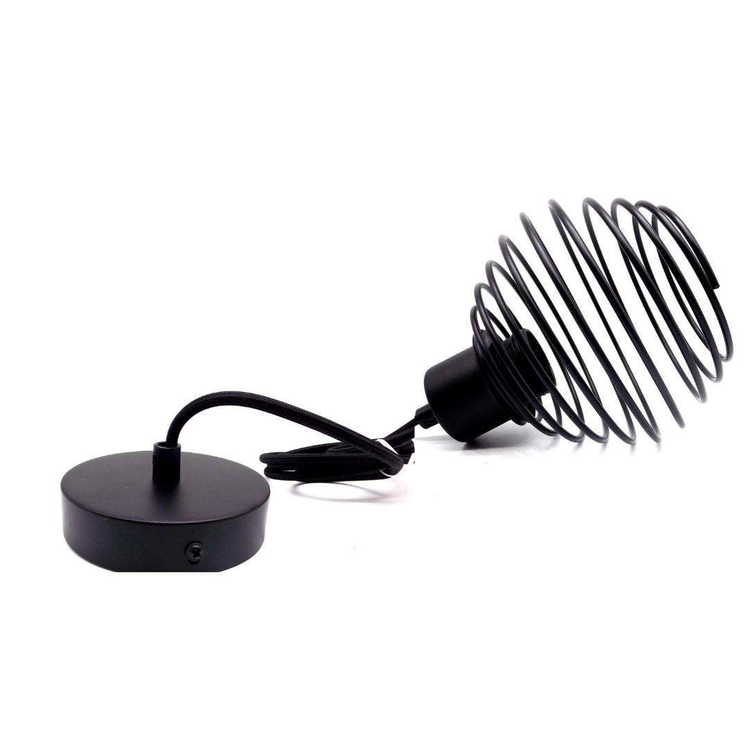 Lámpara de Techo Tulipa Muelle de Metal Negro