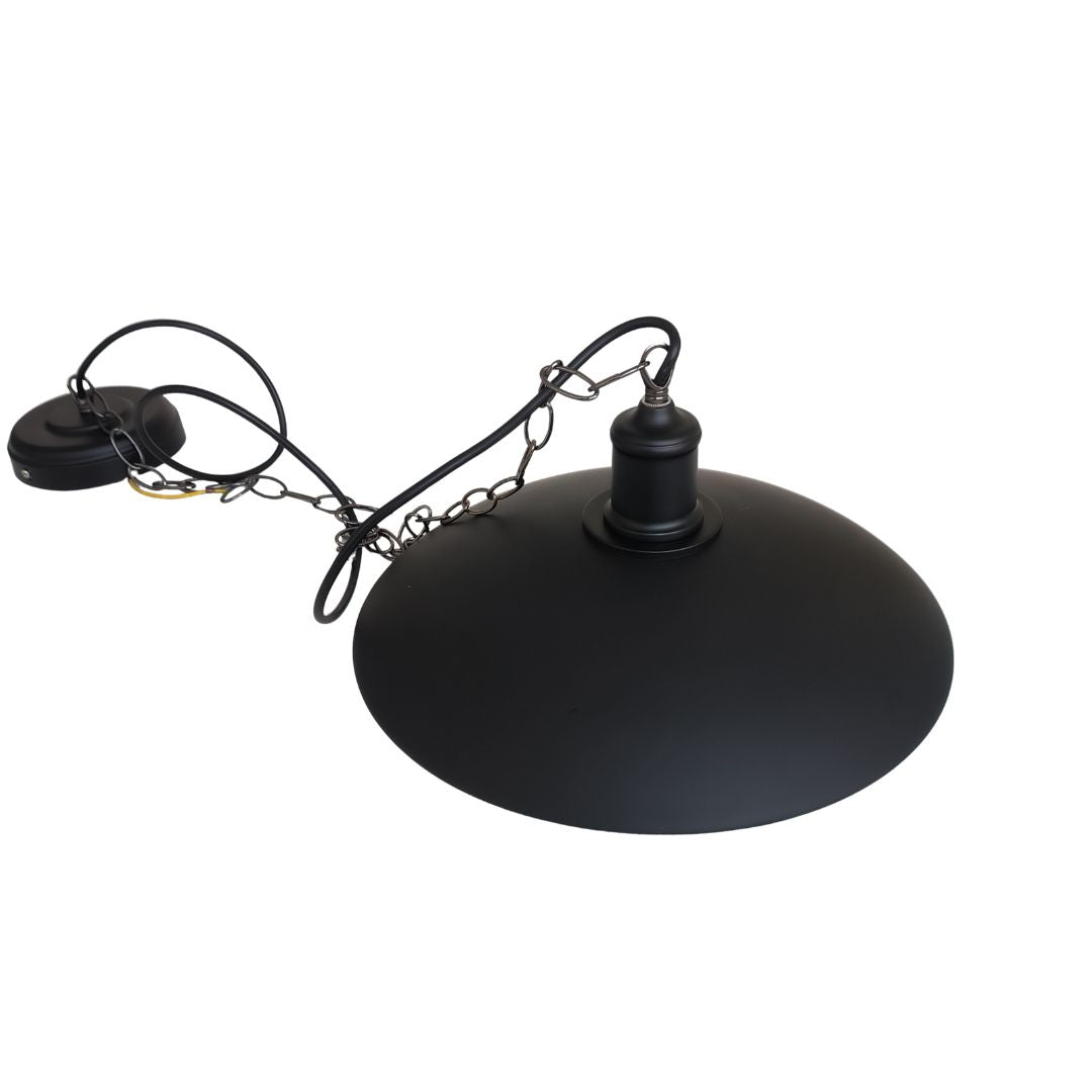 Lámpara Colgante Estilo Industrial con Tulipa Negra de Metal