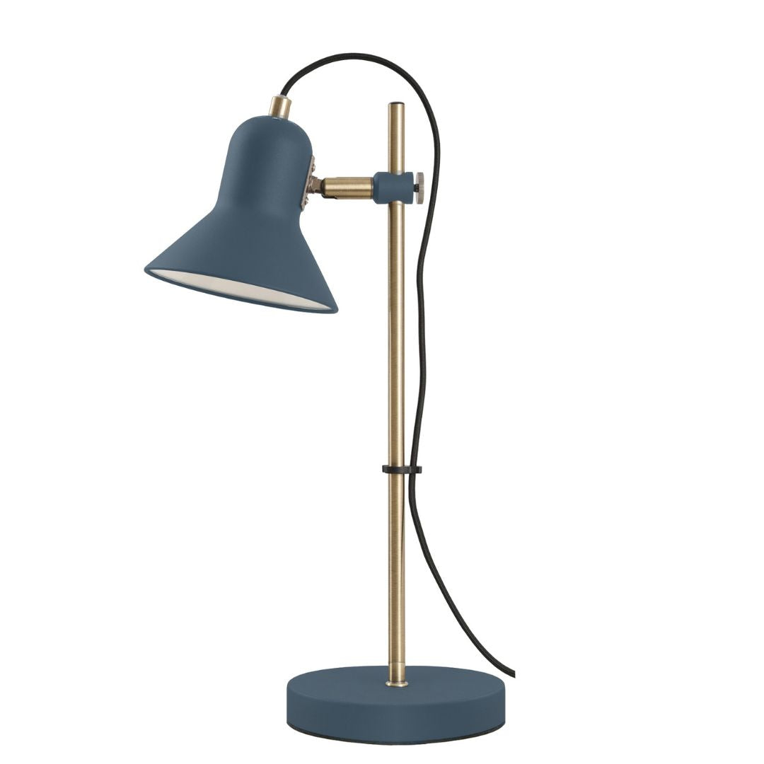 Lámpara de Mesa Azul y Dorada con Tulipa Orientable – Metal E27 2
