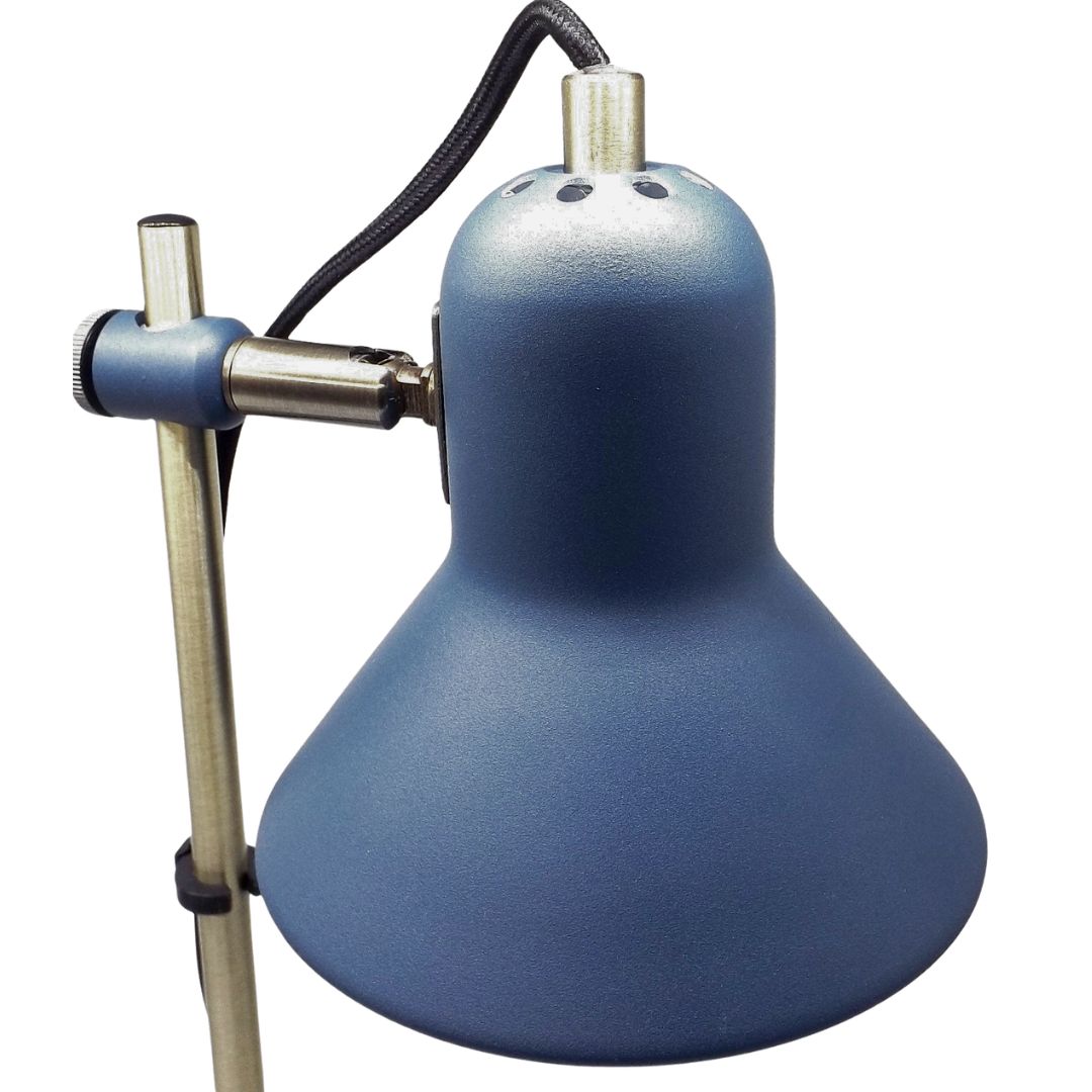 Lámpara de Mesa Azul y Dorada con Tulipa Orientable – Metal E27 4