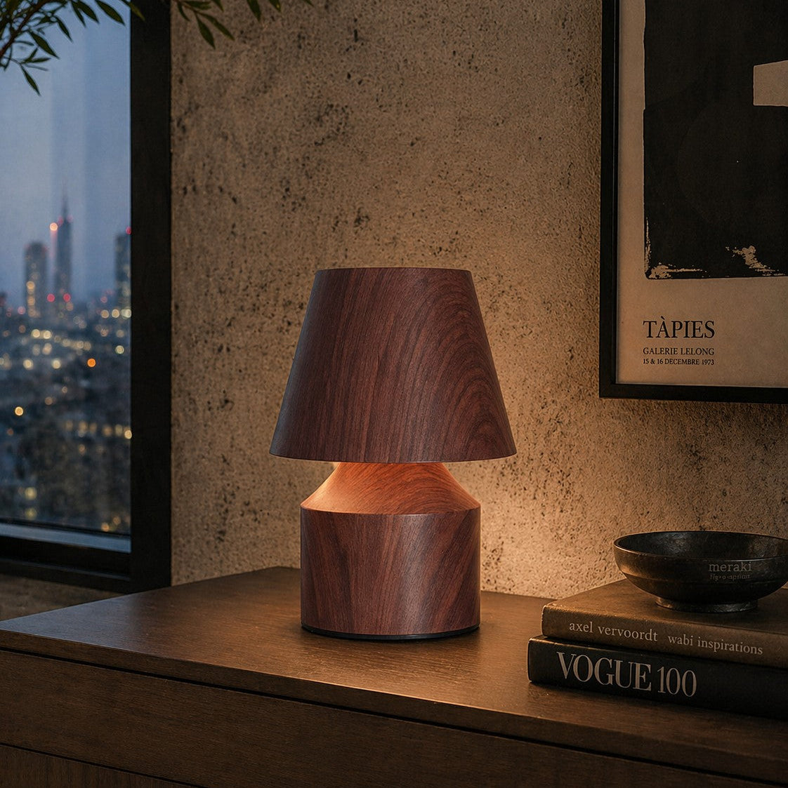 Candeeiro de mesa LED recarregável de 1,5 W com mudança de tom de luz e intensidade de brilho de toque