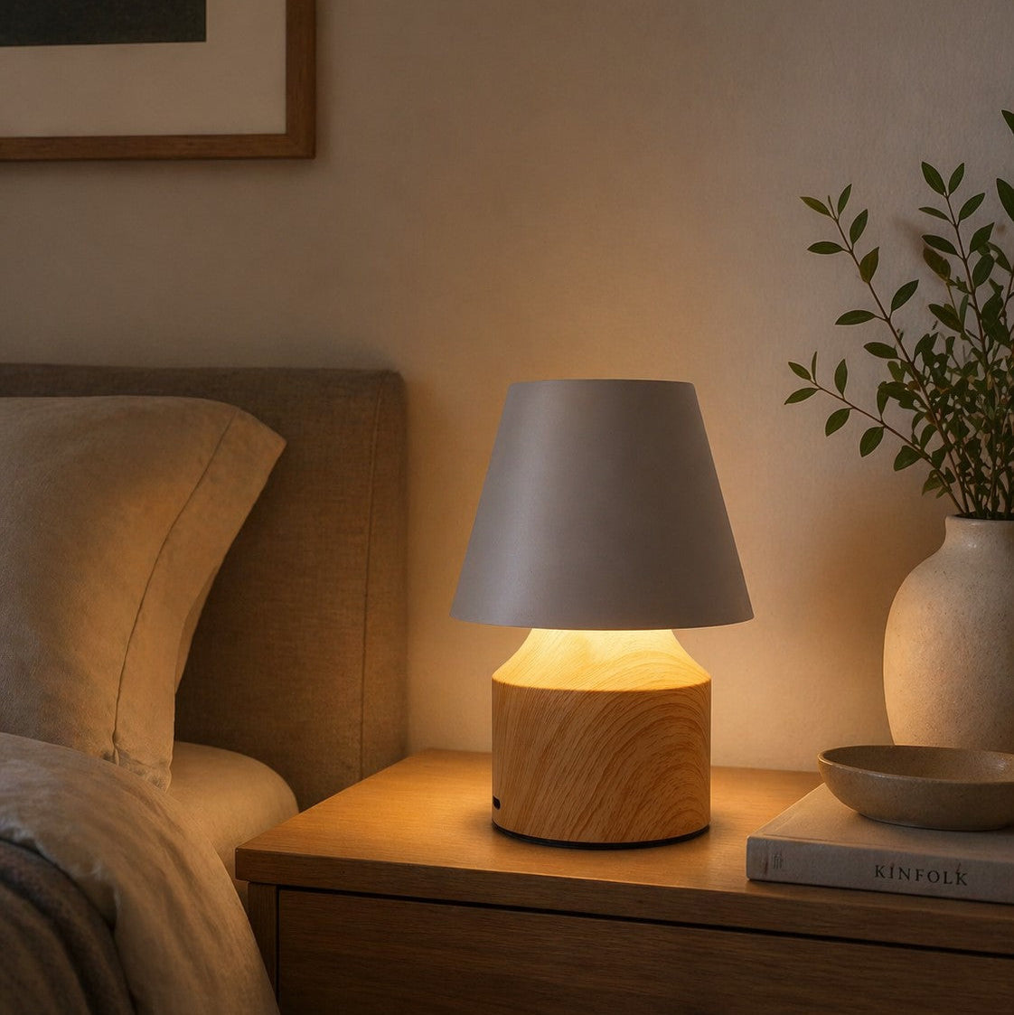 Candeeiro de mesa LED recarregável de 1,5 W com mudança de tom de luz e intensidade de brilho de toque