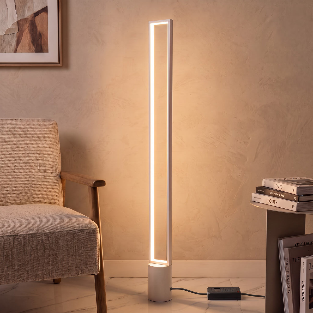 Lámpara de Pie Led Metal Blanco Knut Intensidad Regulable 30w 3000k