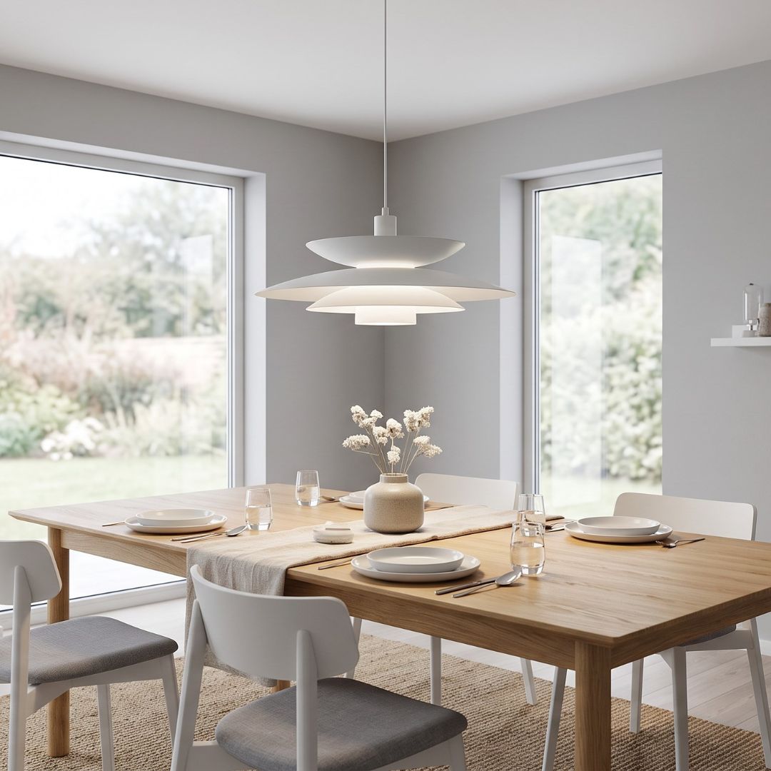 Lampe à suspension LED 72W 3000K avec abat-jour en toile de jute