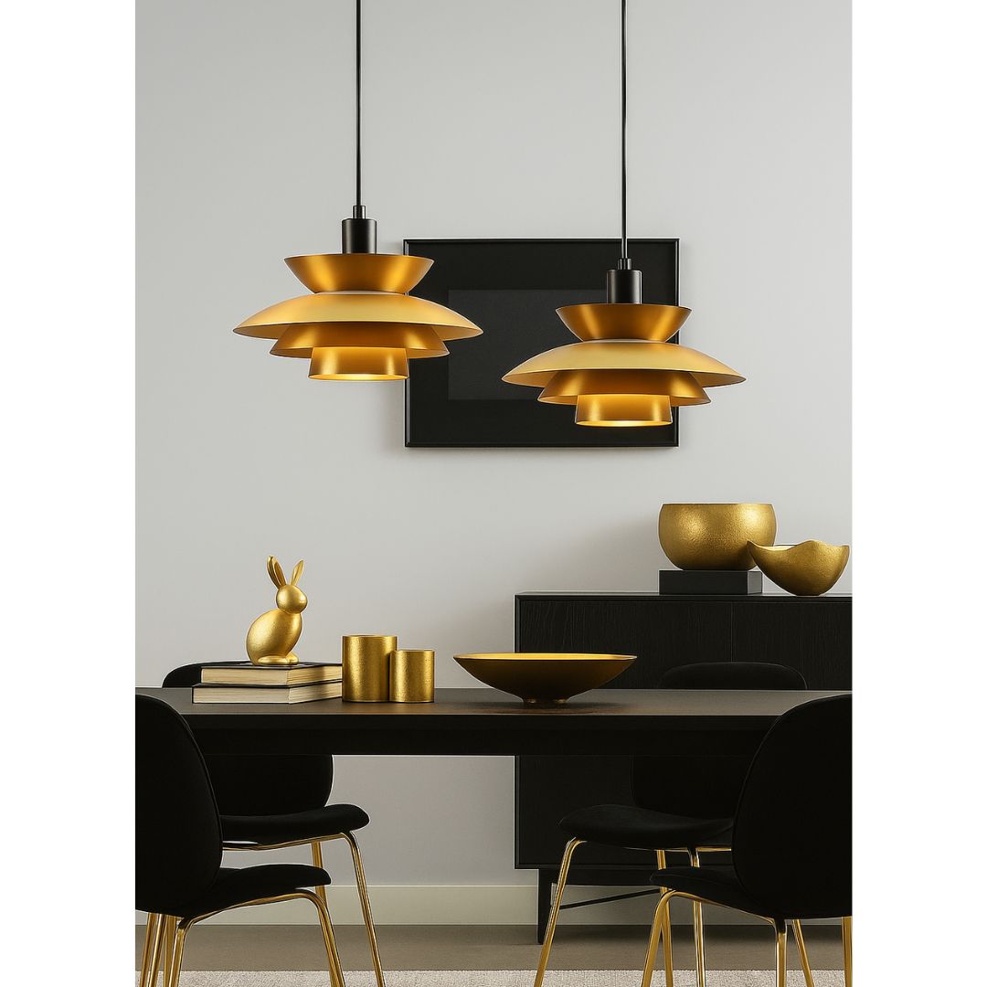 Candeeiro suspenso LED 72W 3000K com abajur em tecido de serapilheira