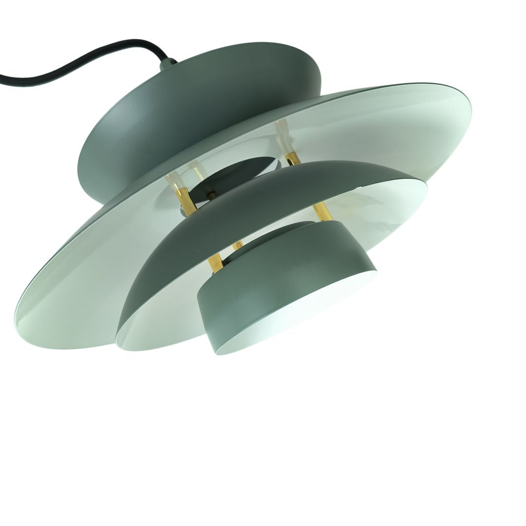 Candeeiro suspenso LED 72W 3000K com abajur em tecido de serapilheira