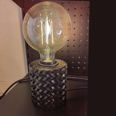 Base para lámpara de mesa de cristal negro con interruptor