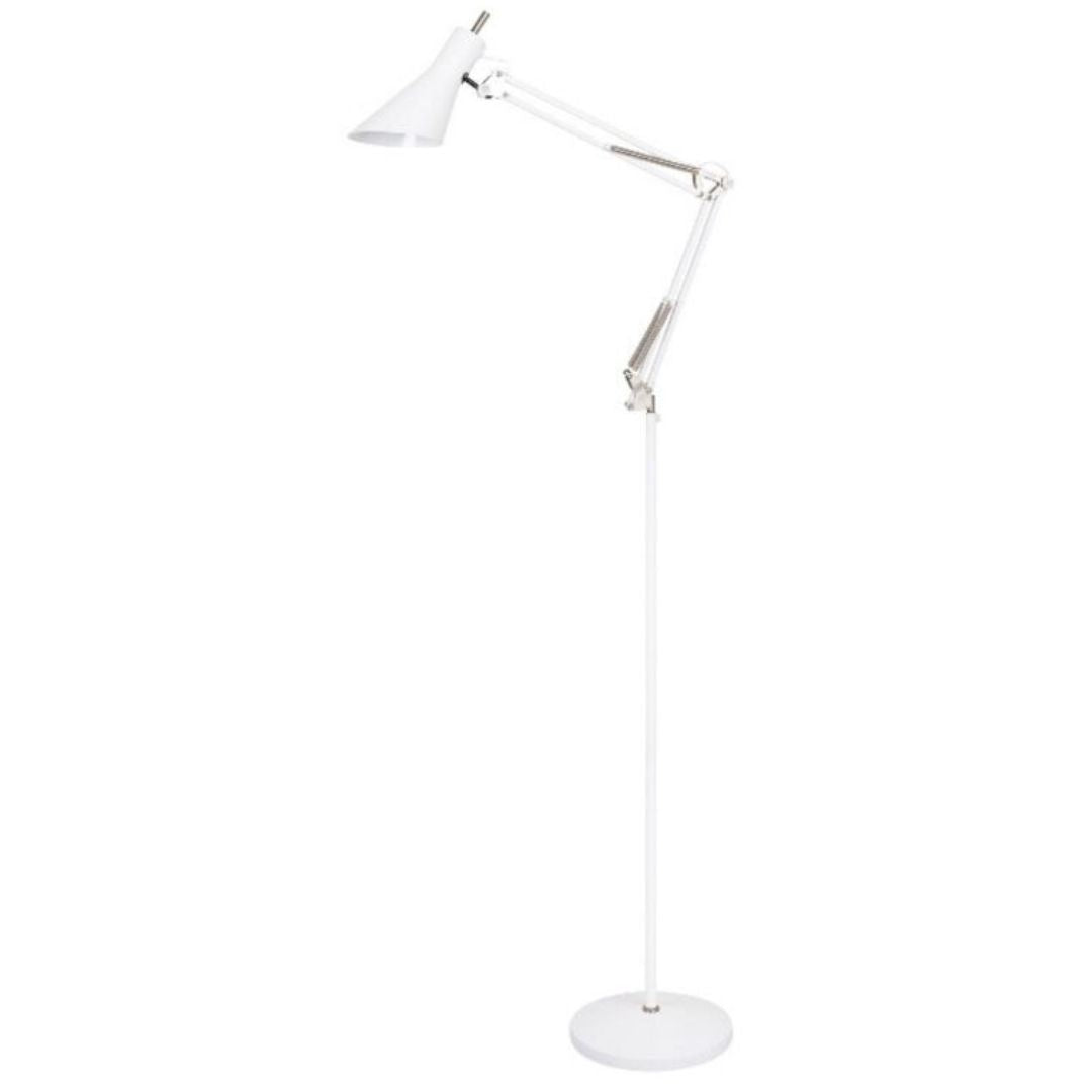 Lámpara de Pie Diseño Moderno en Blanco con Brazo Articulado