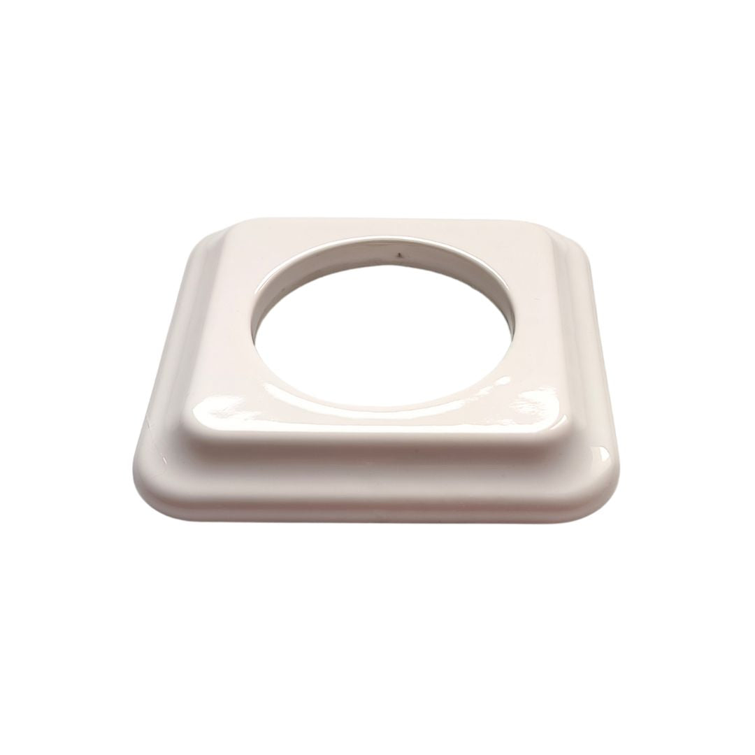 Marco Simple Cuadrado de Empotrar en Porcelana Blanca – Para 1 Mecanismo