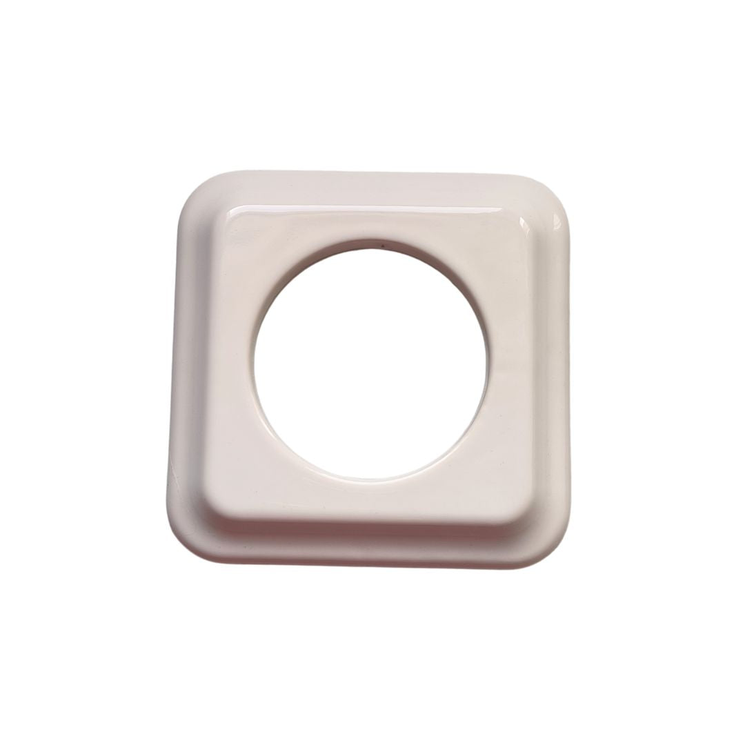 Marco Simple Cuadrado de Empotrar en Porcelana Blanca – Para 1 Mecanismo