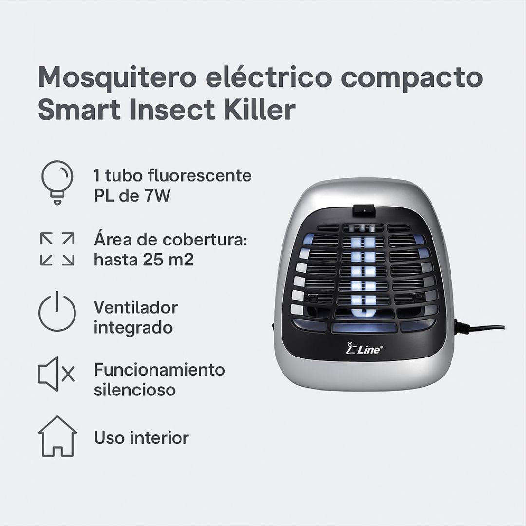 Moustiquaire électrique compacte anti-insectes intelligente – 7 W avec tube fluorescent et ventilateur