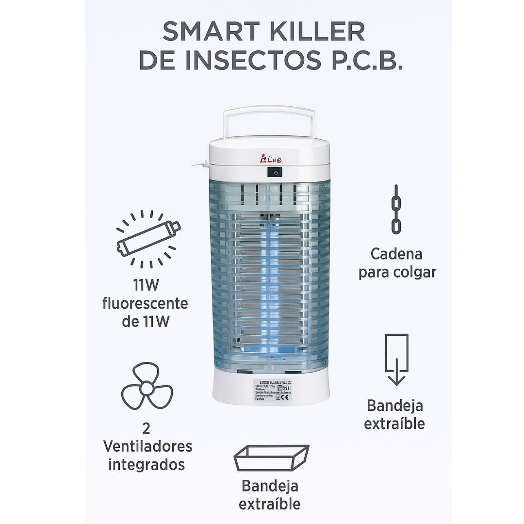 Moustiquaire électrique anti-insectes intelligente – 11 W avec double ventilateur et plateau amovible