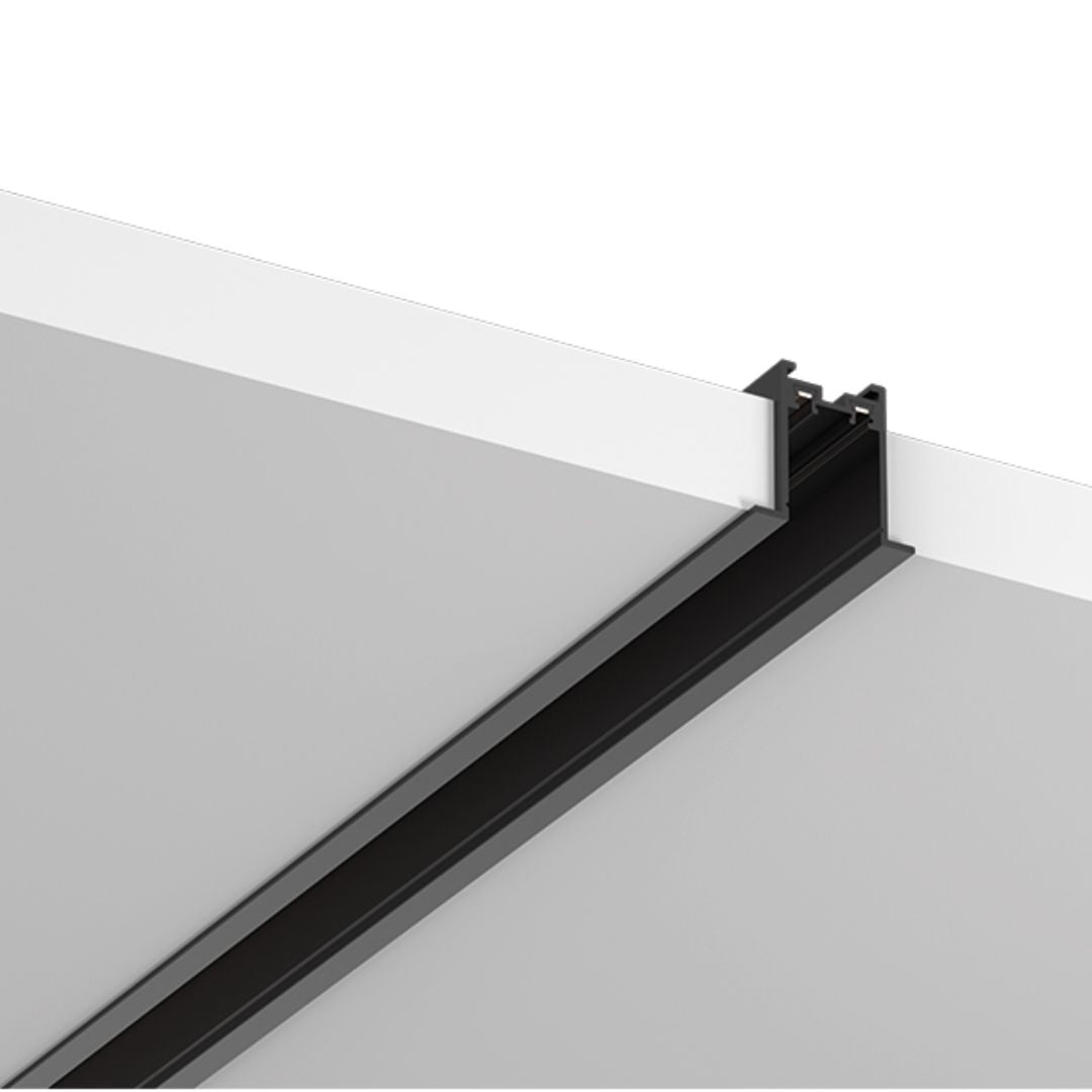 Mini Carril Magnético Negro Empotrar Especial Pladur – 1m, 2m y 3m