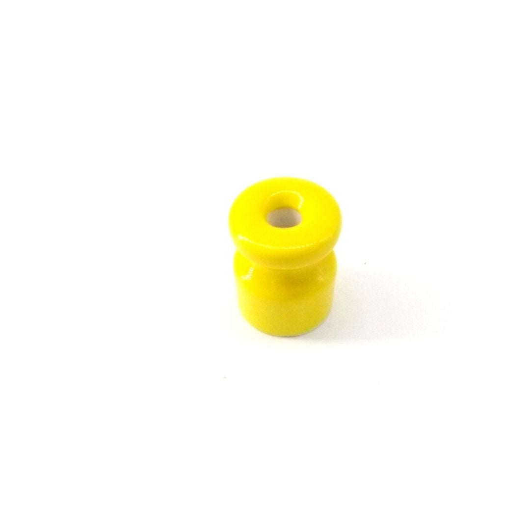Aislador Porcelana  Amarillo de 19x24mm para Cable Trenzado