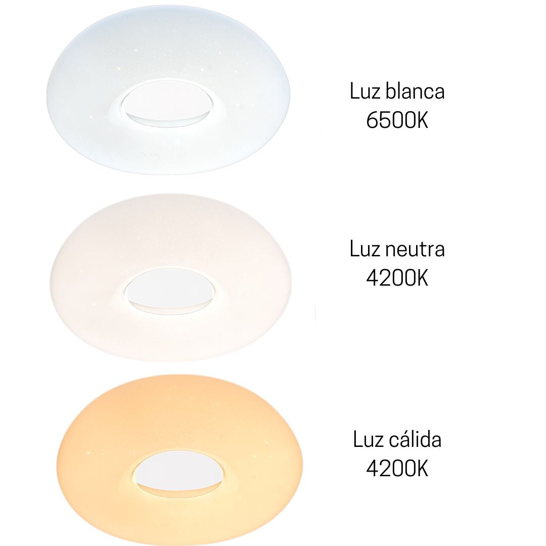 Plafón LED 24W con Cambio de Tono y Efecto Cielo Estrellado