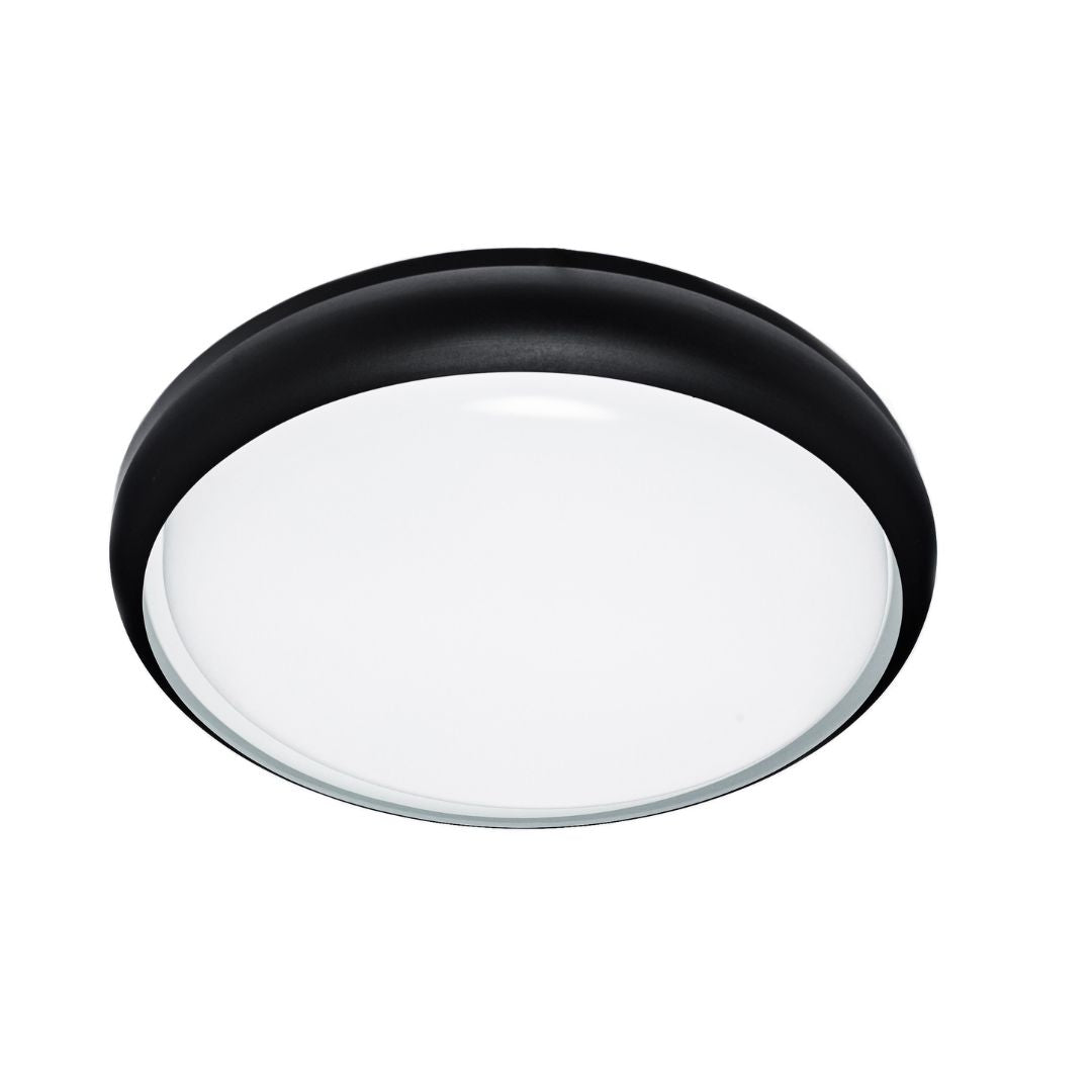 Plafonnier Led Rond En Aluminium Noir 40w 3000k