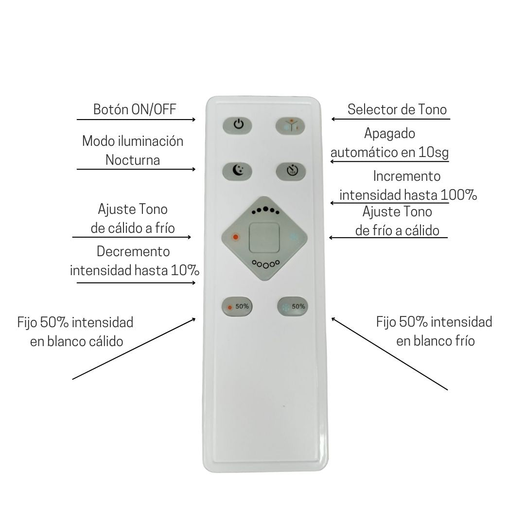 Plafon LED 60W/80W regulável em tom e intensidade com efeito céu estrelado