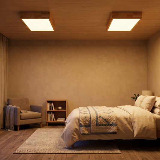 Plafón LED 40W 3000K Rectángulo en Madera Clara