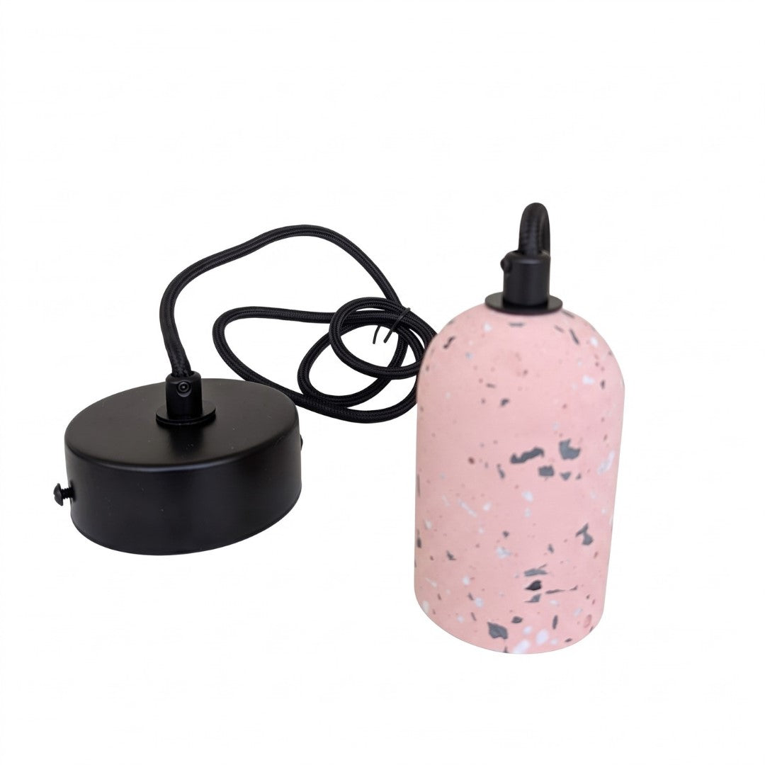 Douille de lampe suspendue en métal E27 avec câble noir et rosace de plafond