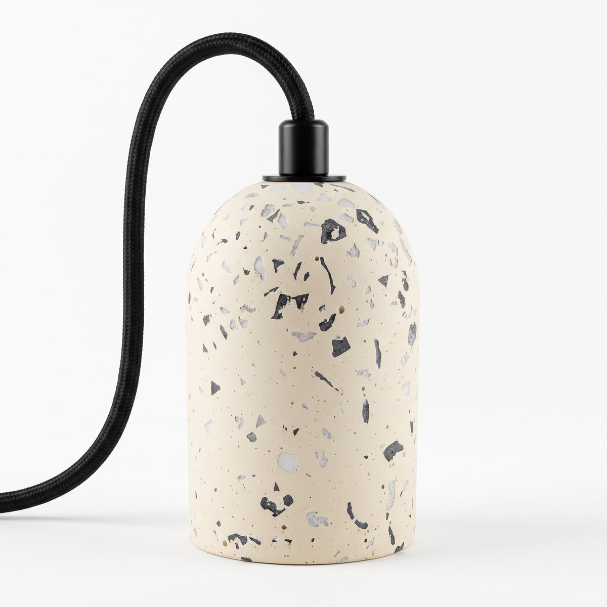 Douille de lampe suspendue en métal E27 avec câble noir et rosace de plafond