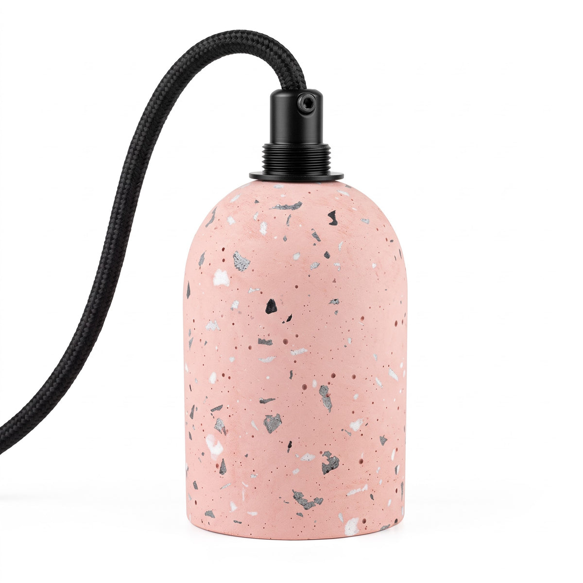 Douille de lampe suspendue en métal E27 avec câble noir et rosace de plafond