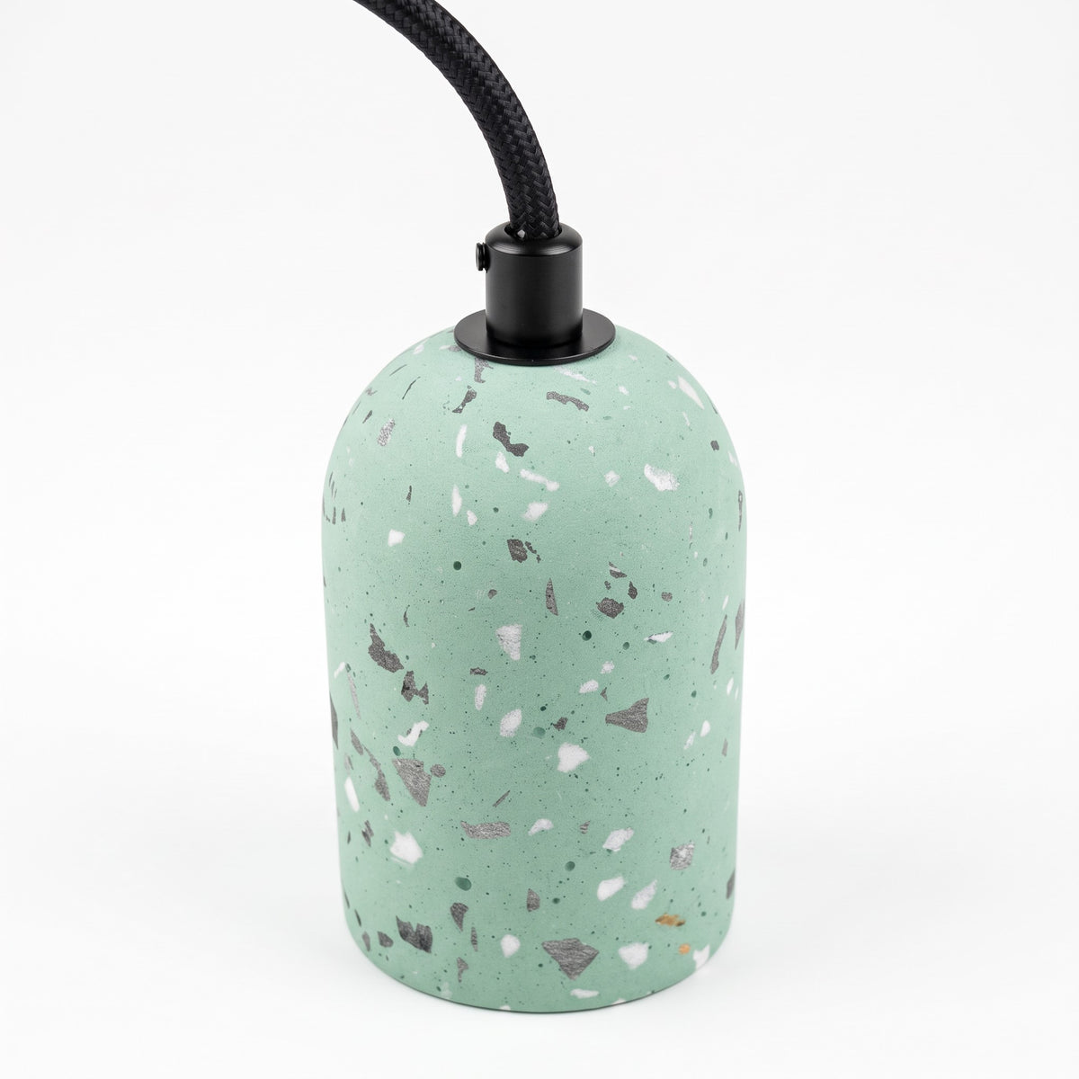 Douille de lampe suspendue en métal E27 avec câble noir et rosace de plafond