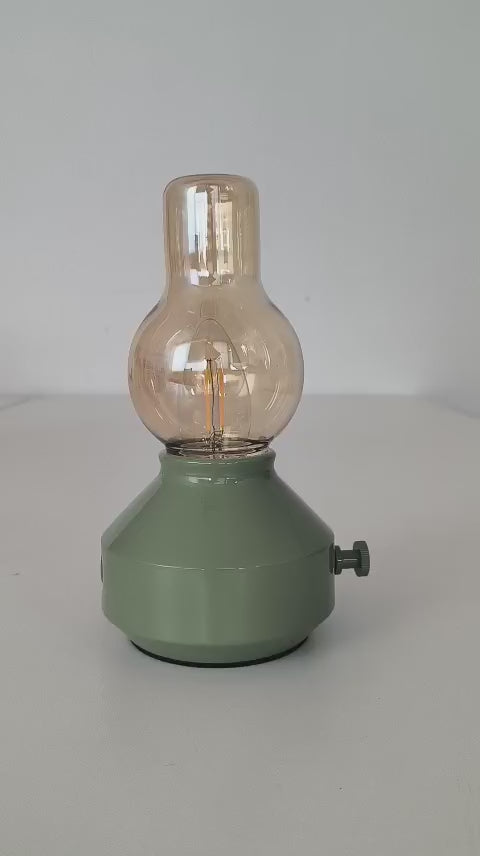 Farol LED Vintage Recargable USB-C Verde | Candil Antiguo Regulable 2W 2700K 6